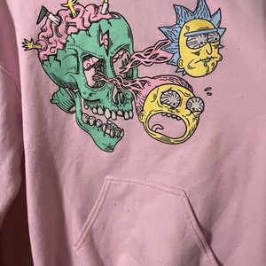 Rick and Morty pink hoodie by Adult Swim. Size small.